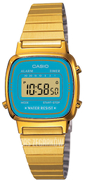 Casio Collection Ekran LCD/Stal w odcieniu złota LA670WGA
