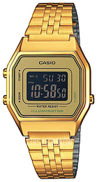 Casio Collection Ekran LCD/Stal w odcieniu złota 33.5x28.6 mm LA680WEGA-9BER