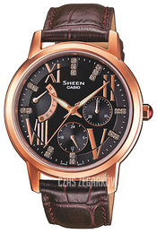 Casio Sheen Czarny/Skóra Ø37 mm SHE-3024GL-5AEF