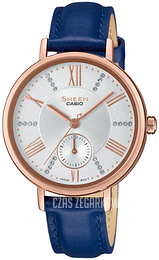 Casio Sheen Srebrny/Skóra Ø34 mm SHE-3066PGL-7AUEF