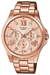 Casio Sheen Różowe złoto/Stal w kolorze różowego złota Ø39.3 mm SHE-3806PG-9AUER