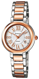 Casio Sheen Biały/Stal w kolorze różowego złota Ø26 mm SHE-4029SGA-7AUDR