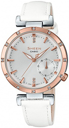 Casio Sheen Biały/Skóra Ø34 mm SHE-4051PGL-7AUER