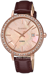 Casio Sheen Różowe złoto/Skóra Ø36 mm SHE-4052PGL-4AUEF