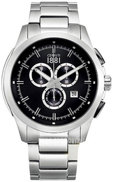 Cerruti 1881 Czarny/Stal Ø45 mm CRA092A221G
