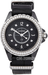 Chanel J12 Czarny/Skóra Ø33 mm H4189