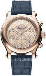 Chopard Happy Sport Różowe złoto/Skóra Ø40 mm 274653-5001