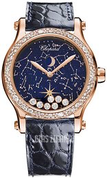 Chopard Happy Moon Niebieski/Skóra Ø36 mm 274894-5001