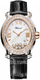 Chopard Happy Sport Biały/Skóra 34x31 mm 278546-6002