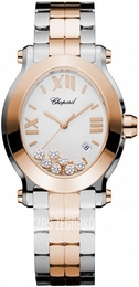 Chopard Happy Sport Biały/Stal 34x31 mm 278546-6003