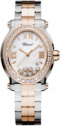 Chopard Happy Sport Biały/Stal 34x31 mm 278546-6004