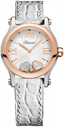Chopard Happy Sport Biały/Skóra Ø30 mm 278590-6005