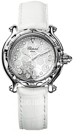 Chopard Happy Sport Snowflake Biały/Skóra Ø32 mm 278949-3001