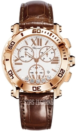 Chopard Happy Sport Chronographe Biały/Skóra Ø42 mm 283581-5001