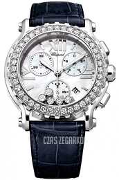 Chopard Happy Sport Chronographe Biały/Skóra Ø42 mm 288499-3021