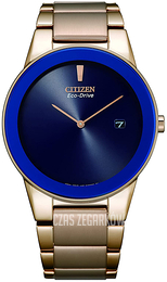 Citizen Eco Drive 180 Niebieski/Stal w kolorze różowego złota Ø40 mm AU1066-80L