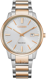 Citizen Eco Drive 180 Srebrny/Stal w kolorze różowego złota Ø39 mm BM7526-81A