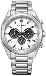 Citizen Chrono Biały/Stal Ø44 mm CA4590-81A