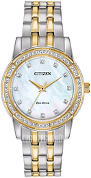 Citizen Silhouette Biały/Stal w odcieniu złota Ø31 mm EM0774-51D