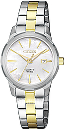 Citizen Elegance Biały/Stal w odcieniu złota Ø28 mm EU6074-51D