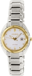 Citizen Eco Drive 180 Biały/Stal w odcieniu złota Ø30 mm EW2254-58A