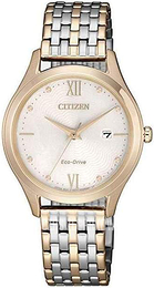 Citizen Elegance Biały/Stal w kolorze różowego złota Ø30 mm EW2534-86A