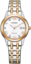 Citizen Elegance Biały/Stal w kolorze różowego złota Ø29.4 mm FE1246-85A