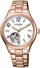 Citizen Mechanical Biały/Stal w kolorze różowego złota Ø34 mm PC1002-85A