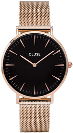 Cluse La Boheme Czarny/Stal w kolorze różowego złota Ø38 mm CL18113