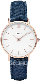 Cluse Minuit Biały/Skóra Ø33 mm CL30029
