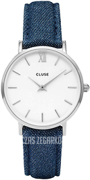 Cluse Minuit Biały/Skóra Ø33 mm CL30030