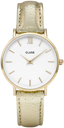 Cluse Minuit Biały/Skóra Ø33 mm CL30036