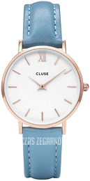 Cluse Minuit Biały/Skóra Ø33 mm CL30046
