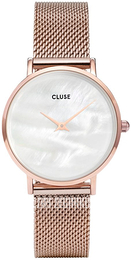 Cluse Minuit Biały/Stal w kolorze różowego złota Ø33 mm CL30047