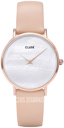 Cluse Minuit Biały/Skóra Ø33 mm CL30059
