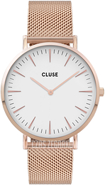 Cluse Biały/Stal w kolorze różowego złota Ø38 mm CW0101201001