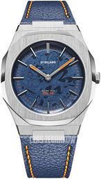 D1 Milano Ultra Thin Niebieski/Skóra Ø40 mm UTLJSJ