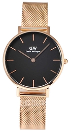 Daniel Wellington Classic Petite Melrose Czarny/Stal w kolorze różowego złota Ø32 mm DW00100161