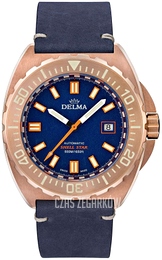 Delma Shell Star Bronze Niebieski/Skóra Ø44 mm 31601.670.6.048