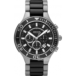 DKNY Czarny/Stal Ø47 mm NY1489