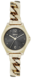 DKNY Dress Czarny/Stal w odcieniu złota Ø30 mm NY2425