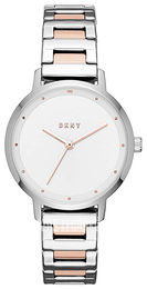 DKNY Biały/Stal w kolorze różowego złota Ø32 mm NY2643