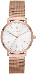 DKNY Minetta Biały/Stal w kolorze różowego złota Ø36 mm NY2743