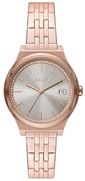DKNY Parsons Szary/Stal w kolorze różowego złota Ø34 mm NY2950
