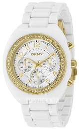 DKNY Chronograph Biały/Plastik Ø42 mm NY4784