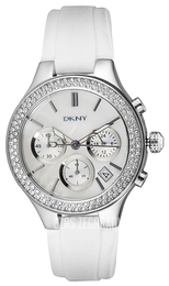DKNY Chronograph Biały/Guma Ø42 mm NY8196