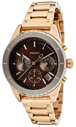 DKNY Brązowy/Stal w kolorze różowego złota Ø38 mm NY8520