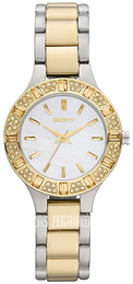 DKNY Broadway Biały/Stal w odcieniu złota Ø30 mm NY8742