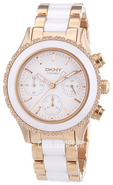 DKNY Ceramic Biały/Stal w kolorze różowego złota Ø31 mm NY8825
