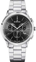Edox Les Vauberts Czarny/Stal Ø42 mm 10236-3M-NIN